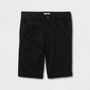 Boys’ Cat & Jack Regular Fit Flat Front Uniform Shorts Size 5 Black